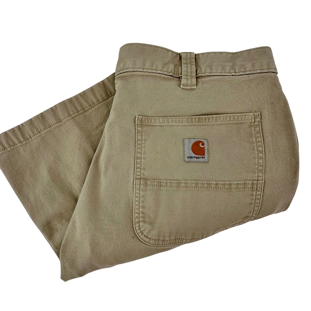Carhartt Mens Tan Canvas Utility Carpenter Shorts Relaxed Fit Khaki 36W 9 Inseam